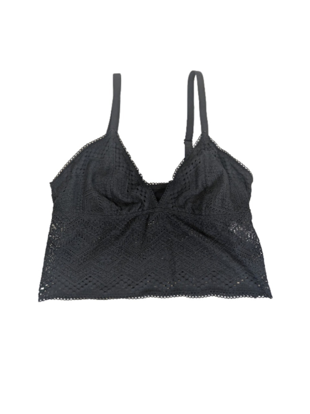 Auden Longline Bralette Black Lace Festival Boho Minimalist Lingerie Soft Cup M - Picture 6 of 12